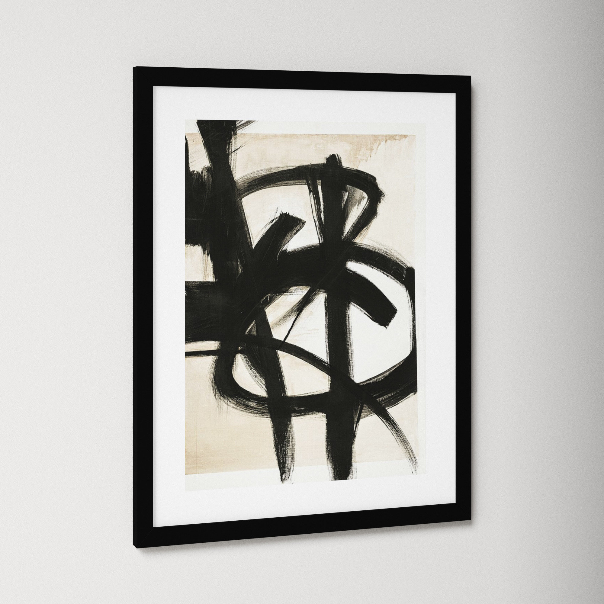 Graphical Shapes 7 by Design Fabrikken, Black Framed Paper, 26.12" H x 20.12" W x 0.88" D