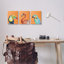 «Bold Tropical Birds Rainforest Animals Toucan Parrot» par Patricia Pinto, ensemble de 3 peintures sur toile tendue