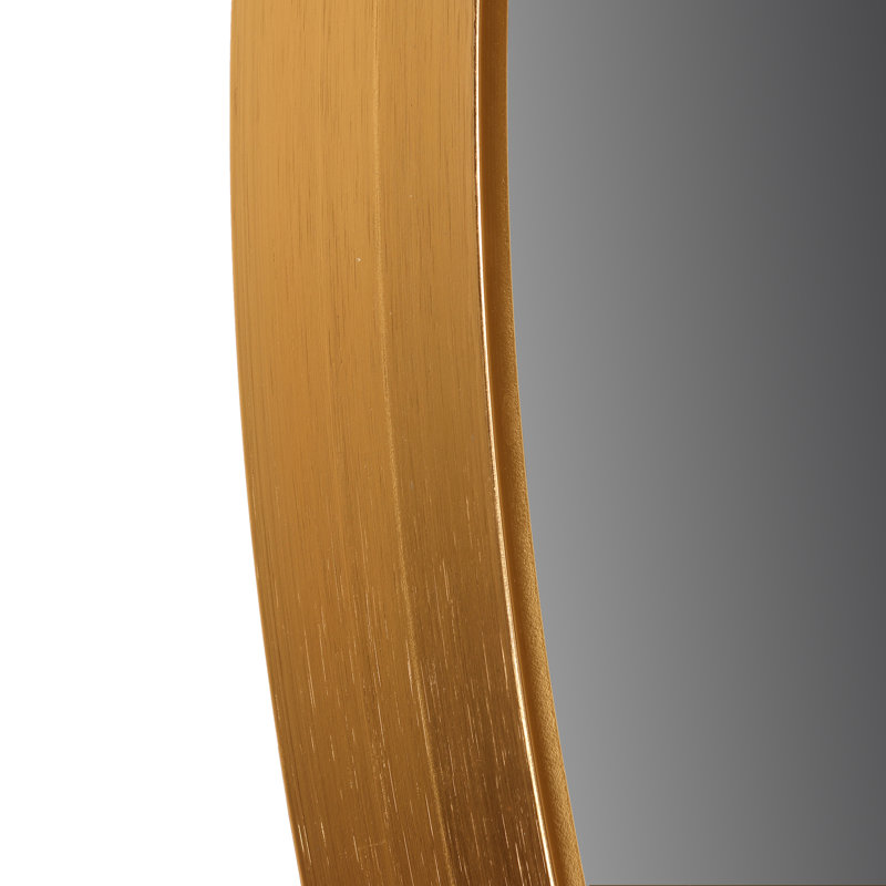 Miroir Opra, rond 24 po avec cadre en métal doré brossé, Doré