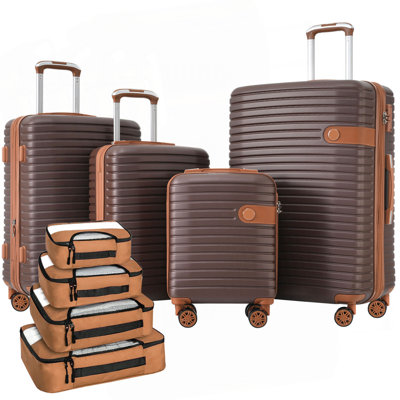 4 Piece Luggage Set Suitcase Set, ABS Hard Shell Lightweight Expandable Travel Luggage with 4 Packing Cubes, TSA Lock(16/20/24/28)