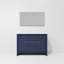 Meuble-lavabo double en acacia rustique l 48 po x P 20 po avec plateau en quartz blanc et miroir 43 po Lafarre Lafarre-427828629-427828625