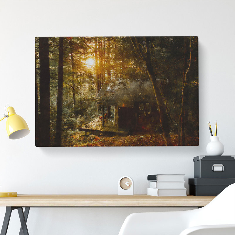 Cabin in the Forest - Wrapped Canvas Graphic Art, 40cm H x 60cm W x 3cm D
