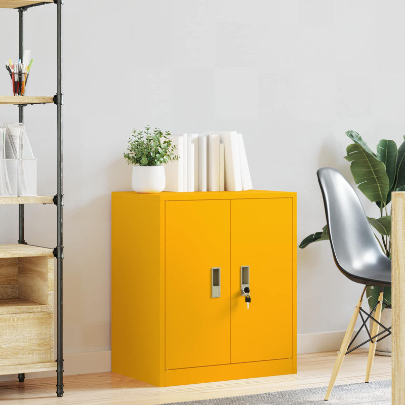 Storage Cabinet, Mustard Yellow