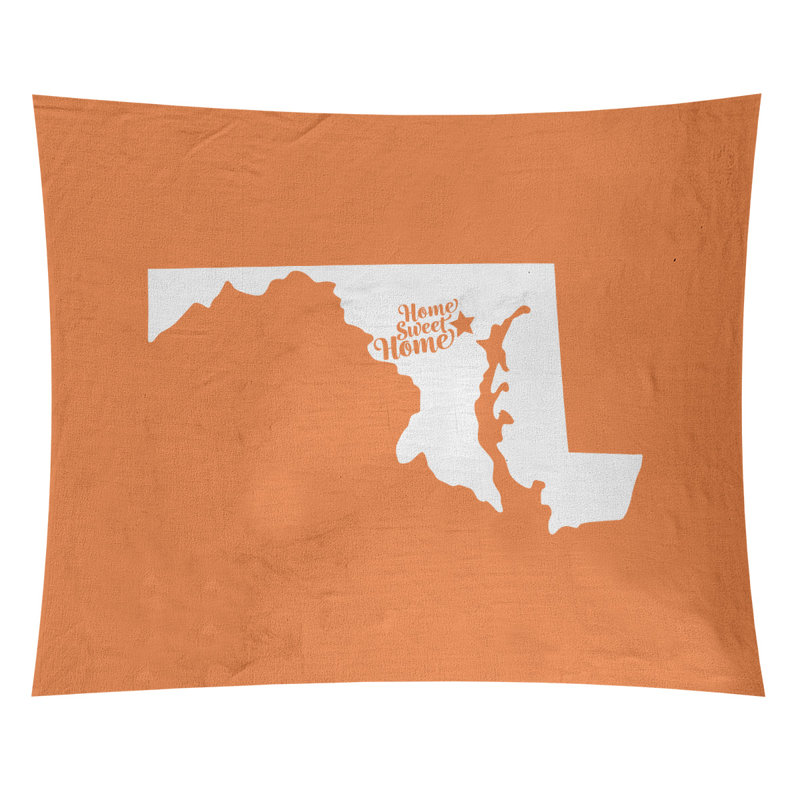 Tapisserie Home Sweet Baltimore, H 27,5 po x l 37,5 po, Orange