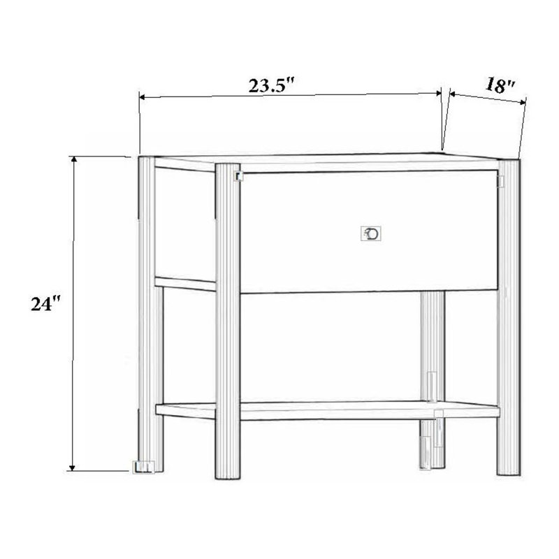 Amity Nellie 23.5" Nightstand, White Wash