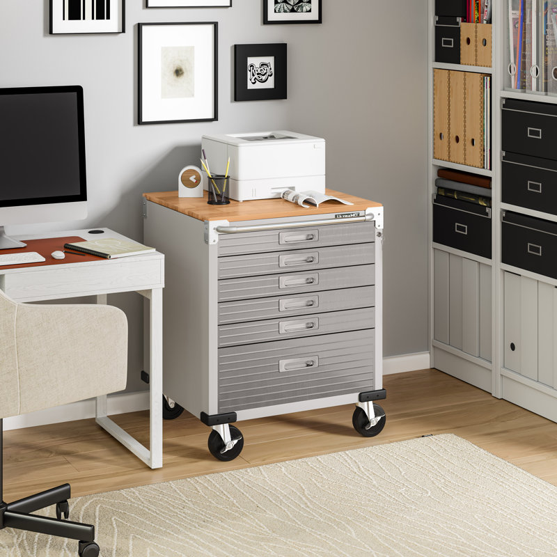 Seville Classics UltraHD 6-Drawer Rolling Cabinet, Granite