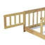 Lit double pleine grandeur avec clôture et porte, lit en bois d'hévéa avec garde-corps de sécurité