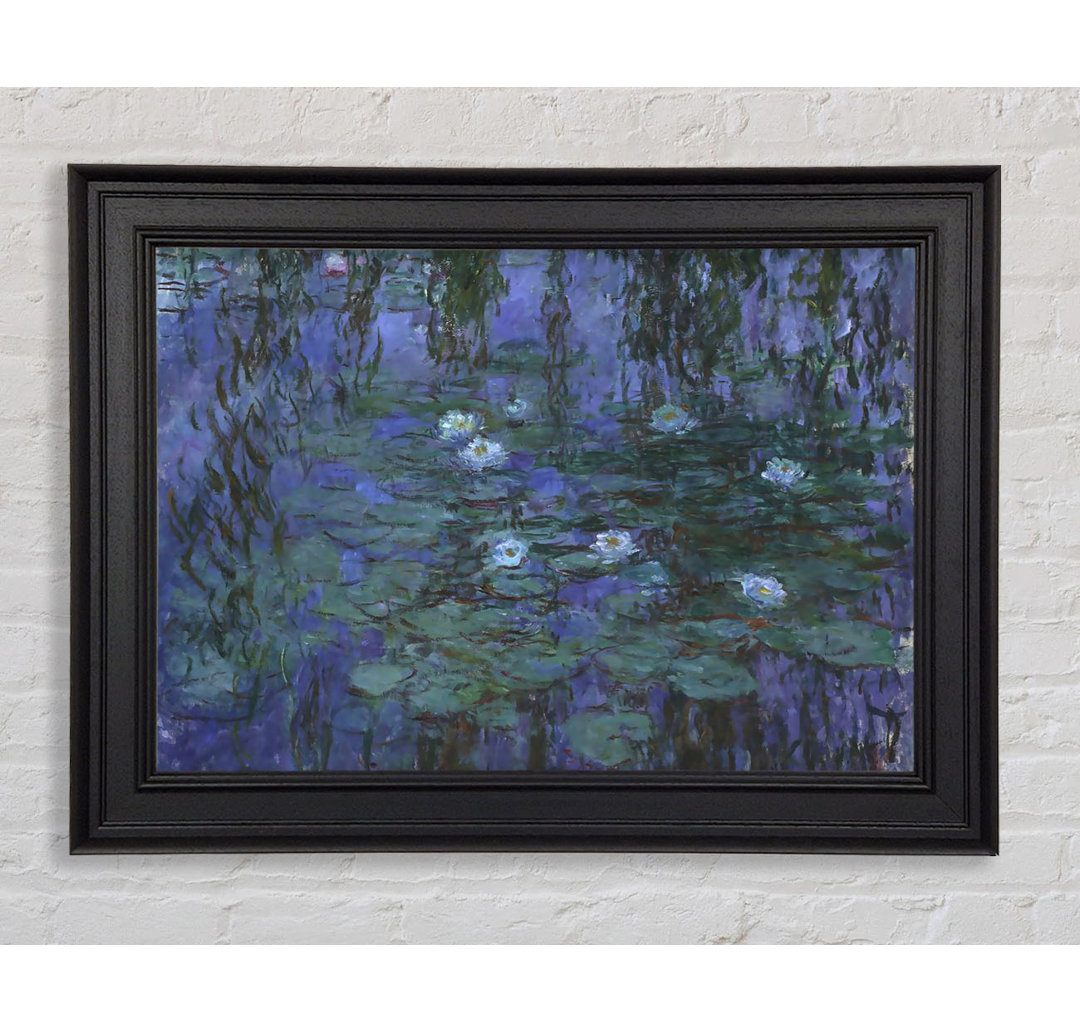 Monet Blaue Seerosen Gerahmter Druck