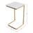 Lavish Home C-Shaped Real Marble End Table, Gold