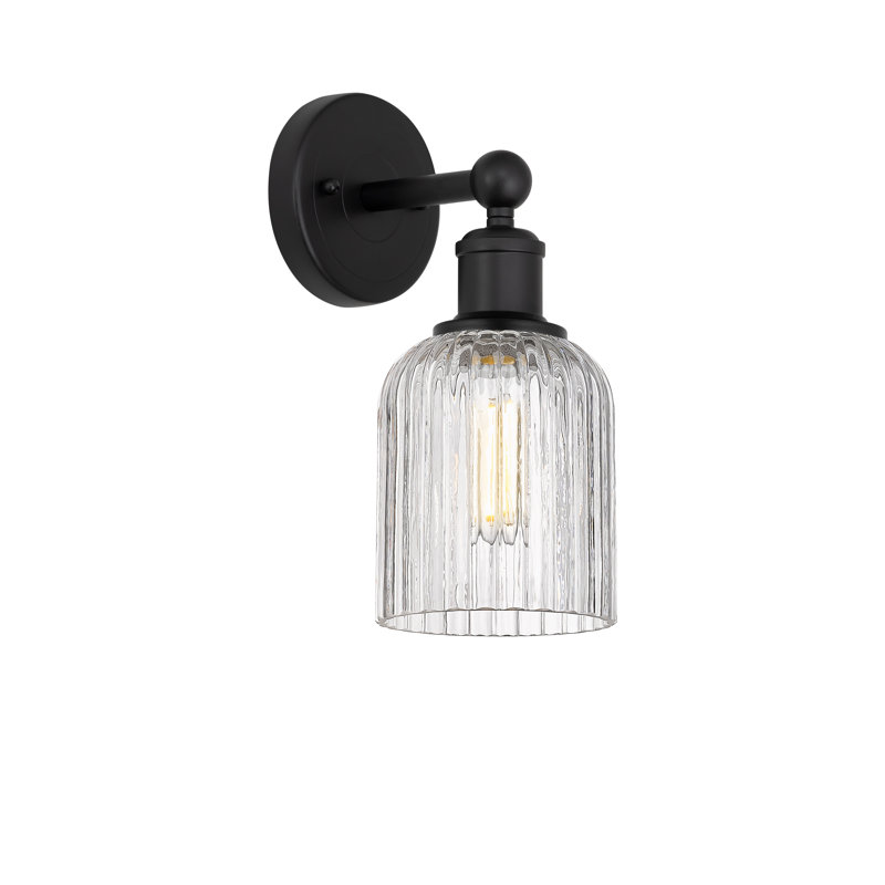 Northgate Steel Armed Sconce, Clear, Matte Black