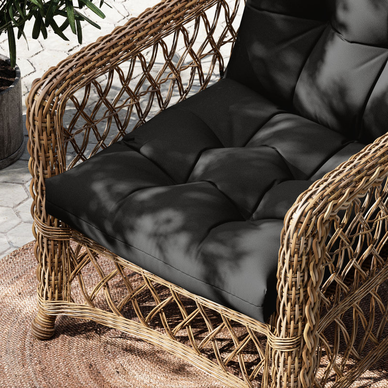 Coussin de siège / dossier intérieur et extérieur Anjelyka, Noir