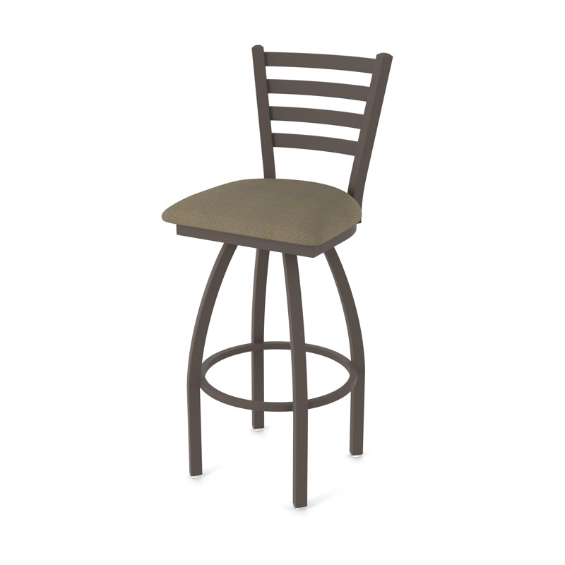 Jackie Swivel Stool, Bronze, Counter Stool (25" Seat Height), Fabric-Graph Cork