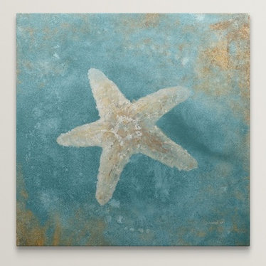 «Raguel Treasures from the Sea IV Aqua» Danhui Nai, reproduction d'art, H 10 po x l 10 po x P 1,5 po, Toile