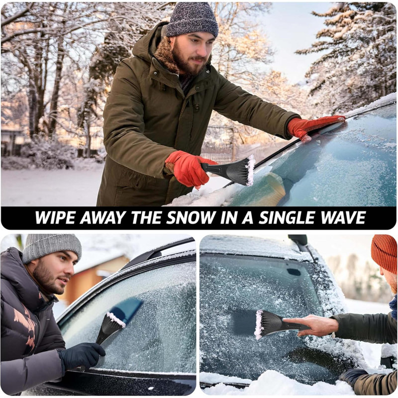 Grattoir pour pare-brise de voiture | Ensemble de 2 grattoirs pour enlever la neige, le givre et la glace | Broyeur à glace pour fenêtre de voiture avec poignée en mousse pour une prise parfaite | Accessoires de déglaçage