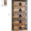 Bibliothèque de style moderne à 6 niveaux, métal et bois, motif en X, amplement d'espace pour les décorations, fabrication en bois spacieuse de 11,92 pouces de largeur, chaque tablette peut supporter 50 livres, hauteur de 69,39 pouces