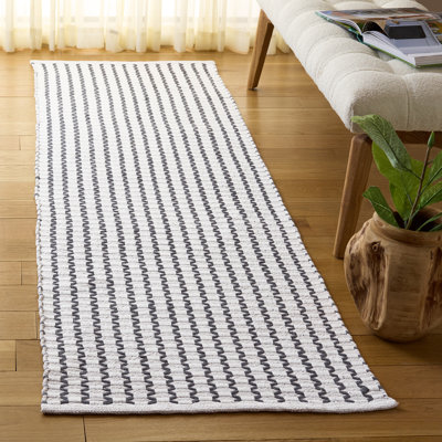 Hand-Woven Chevron Cotton Rug