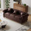 Canapé Chesterfield en similicuir - conception capitonnée classique avec rangement caché-1585555181