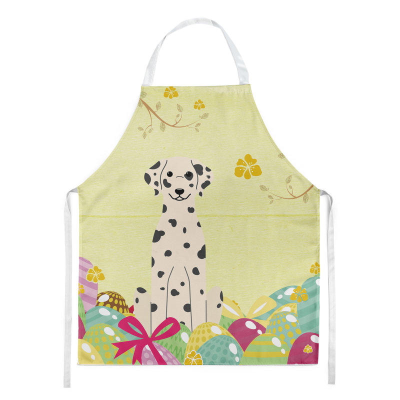 Tablier œufs de pâques, Jaune / ivoire / noir, Dalmatien