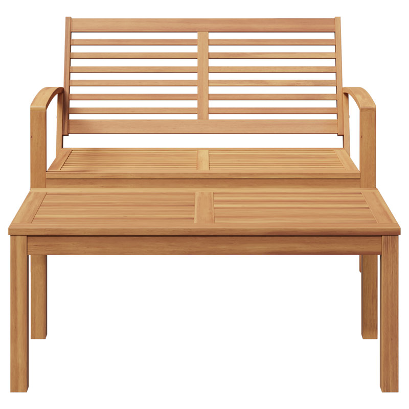 vidaXL Garden Bench and Table Set 2 Piece Brown Solid Teak Wood