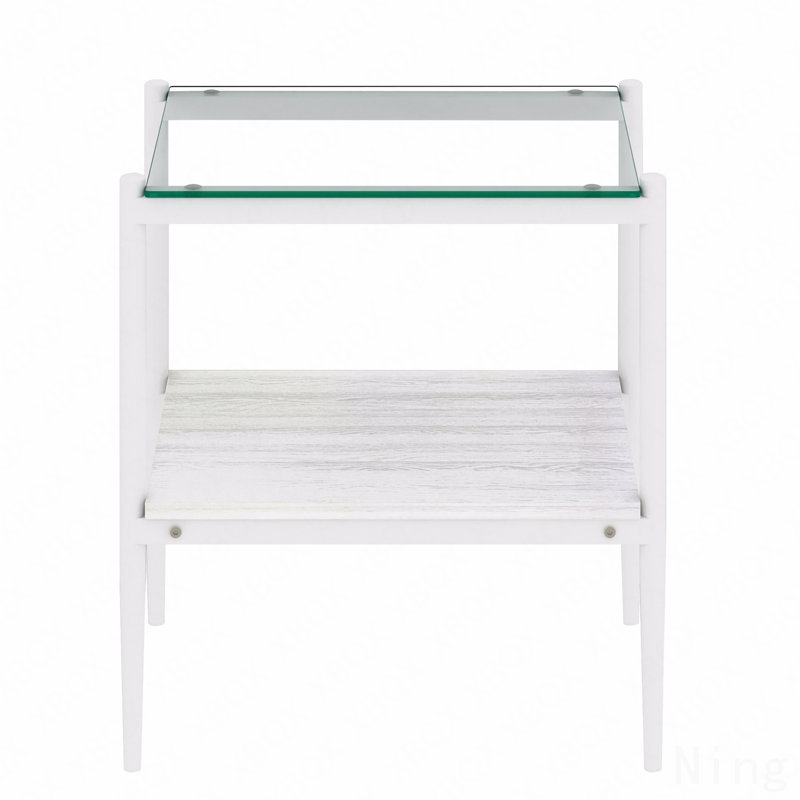 Ensemble de tables basses Modern Glass, Blanc, Clair