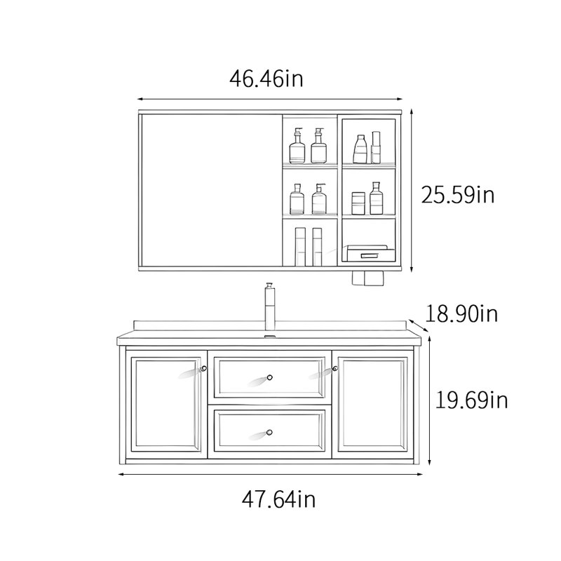 Armoire de salle de bain douce de style français