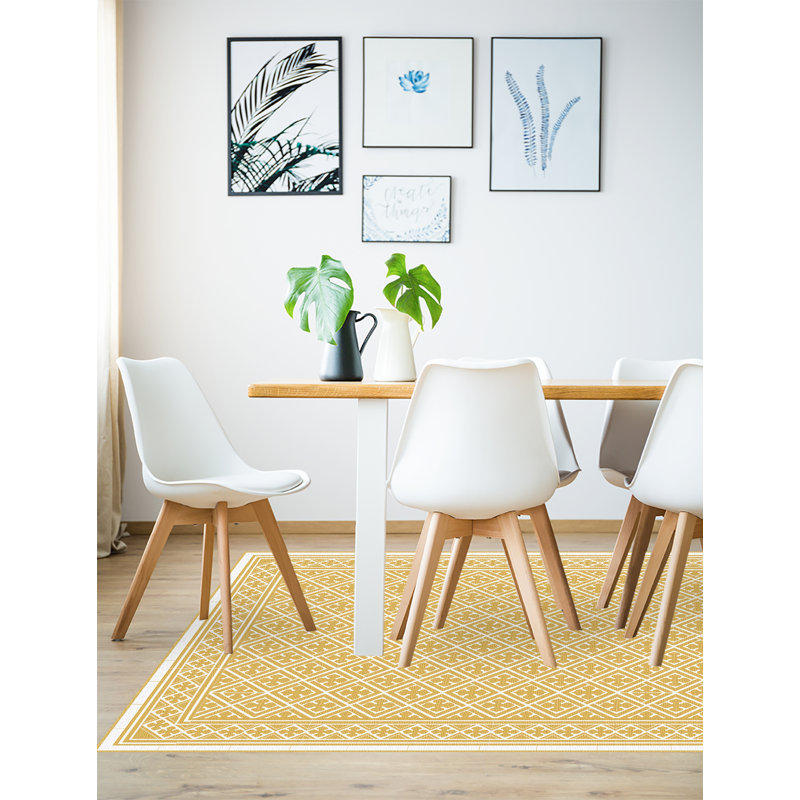 Rusanda Vinyl Machine Printed Area Rug, Rectangle 100 x 133cm