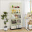 Vitrine à 4 niveaux en verre avec 5 modes DEL dynamiques, portes doubles et tablettes fixes pour un accès facile, vitrine sur pied pour la maison ou le magasin