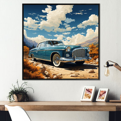 Une voiture rétro sur toile