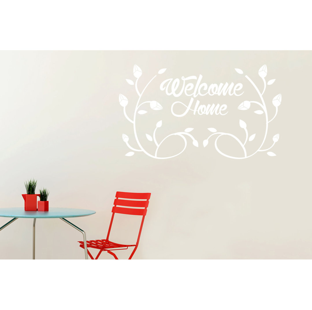 Welcome Home Flower And Vines Wall Sticker