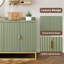 Buffet 47,2 po cannelé avec armoire de rangement, buffet de cuisine moderne avec tablettes réglables, meuble-buffet console média-851485673