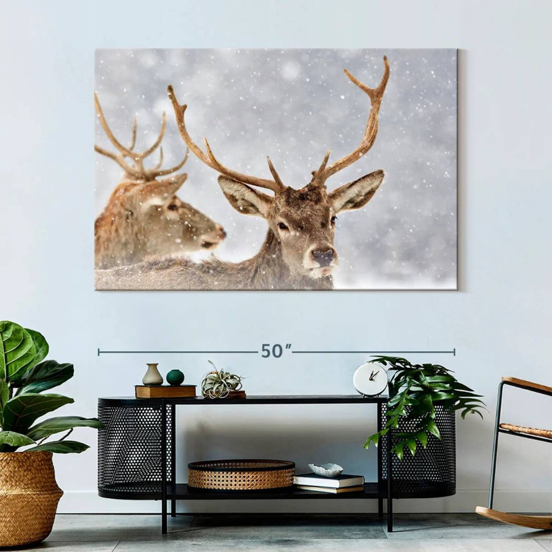 Cerf rouge d'hiver Brampt, H 34 po x l 51 po