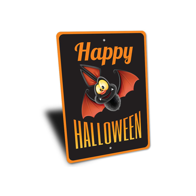 Plaque en aluminium Happy Halloween, H 18 po x l 12 po x P 0,06 po