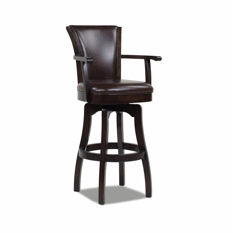 Tabouret de bar pivotant avec accoudoirs, similicuir rétro