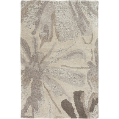 Elsberry Oriental Handmade Tufted Wool Light Grey Area Rug