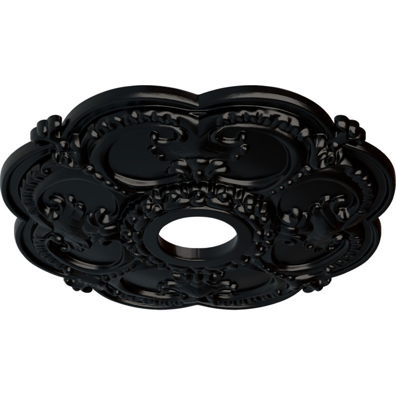 Médaillon de plafond l 3,5 po x P 3,5 po Rotherham, Noir de jais