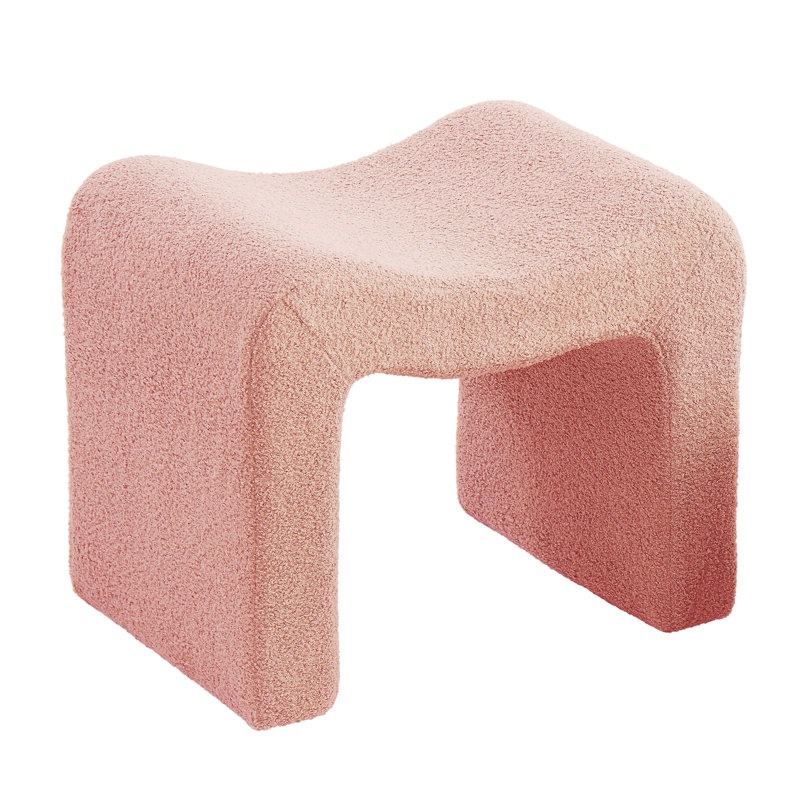 Catargiu 2 - Piece Teddy Upholstered Ottoman, Pink