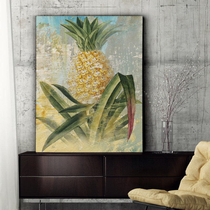 « botanique ananas », impression sur toile tendue, H 16 po x l 20 po x P 1,5 po