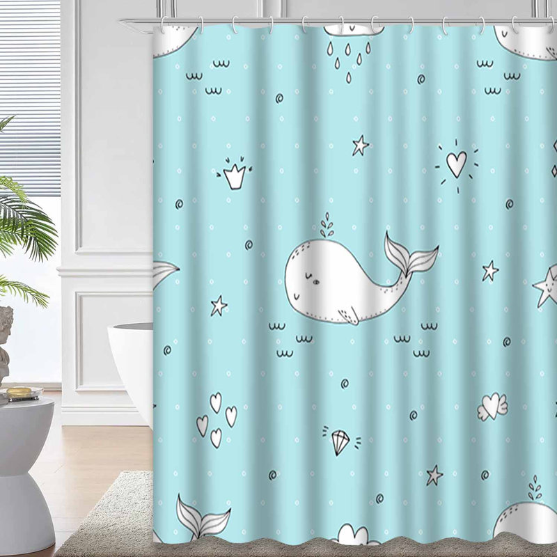 Joli rideau de douche avec 12 crochets, 72" L x 72" W