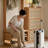 Burlywood Solid Wood Bench