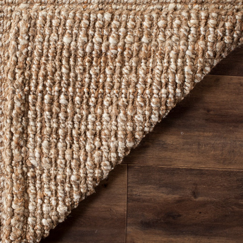 Natural Fiber Hand Loomed Jute Solid Color Rug, Rectangle 3' x 5'