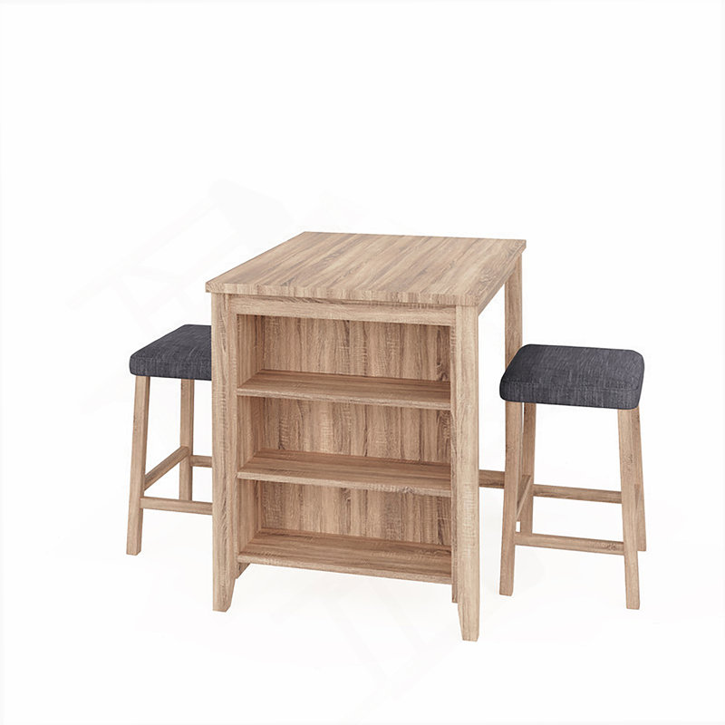 3 Pieces Counter Height Table Set, 1 Table And 2 Stools