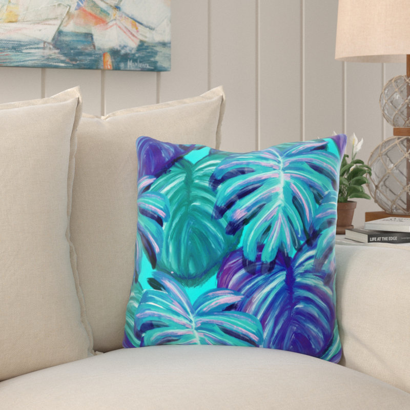 Coussin de feuilles Alden, Microsuède, Intérieur