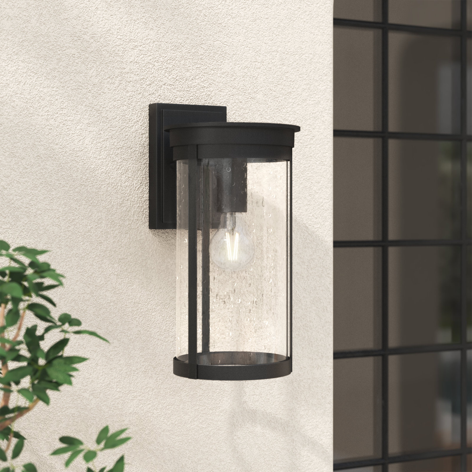 Britley Single Light Cylinder Outdoor Aluminum Wall Light