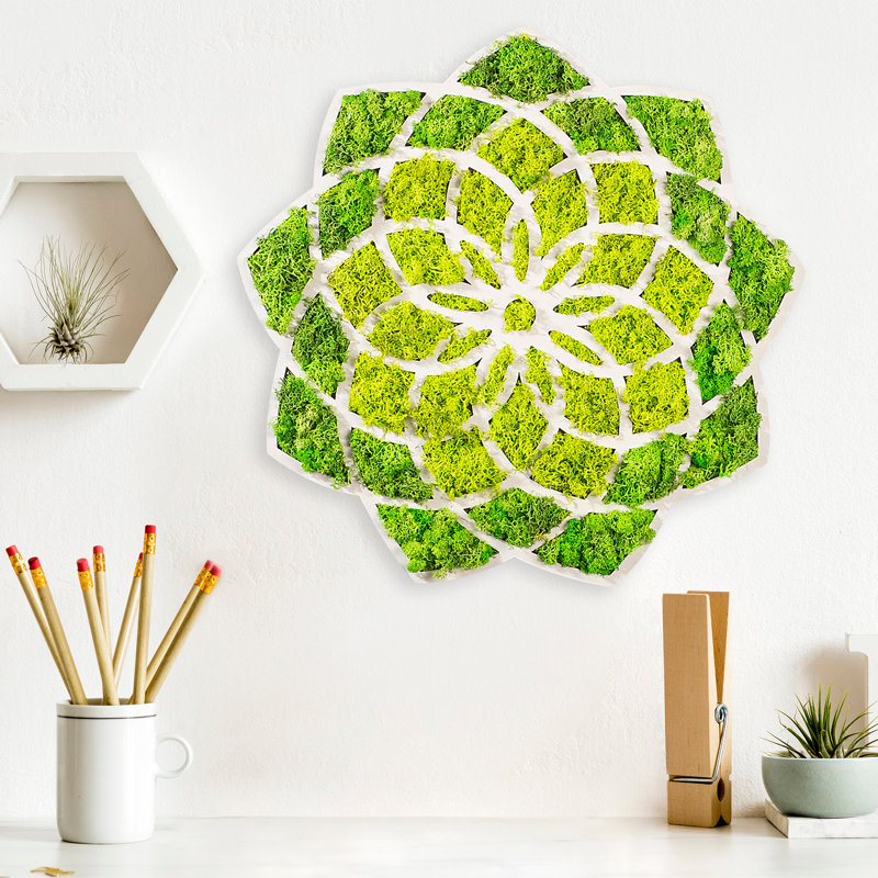 Elegant Decorative Wall Accessory, Green & White, 17.3 x 0.6 x 17.3 Inches | 100% MDF with 0.4-Inch Thickness | Stylish Home Décor for Living Room or Bedroom, Perfect for Modern Aesthetic & Unique Design