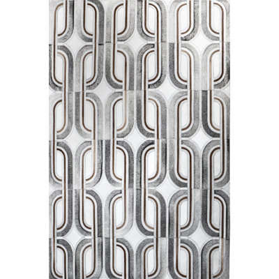 Swynford Cowhide Geometric Indoor Rug