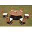 3 Seats 4 Pcs Grade-A Teak Wood Dining Set: 60" Round Table And 3 Devon Armless Chairs #01Dv73-1781758244-1781758270