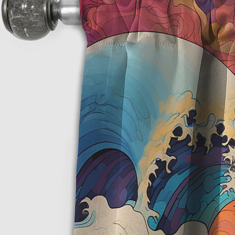 Bennet - Japan Art Abstract Blackout Curtain - 1 Panels, 52" W x 84" L