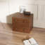 Console multimédia 22,83 po Wiley, bois massif brun avec évent, table d'appoint, tables de chevet