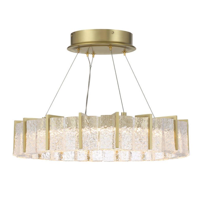 Everly Quinn Yanisley - LED Semi Flush In Soft Brass Finish