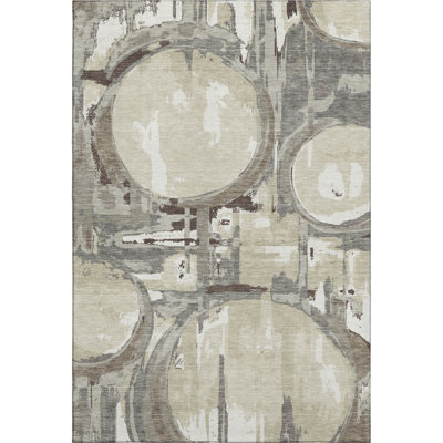 Premium Machine Washable Prisco Tan Rug